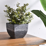 SOGA 32cm Weathered Grey Square Resin Plant Flower Pot in Cement Pattern Planter Cachepot for Indoor Home Office