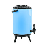 SOGA 4X 10L Stainless Steel Insulated Milk Tea Barrel Hot and Cold Beverage Dispenser Container with Faucet Blue