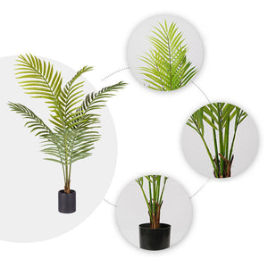 SOGA 120cm Green Artificial Indoor Rogue Areca Palm Tree Fake Tropical Plant Home Office Decor