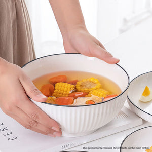SOGA White Japanese Style Ceramic Dinnerware Crockery Soup Bowl Plate Server Kitchen Home Decor Set of 5