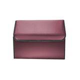 SOGA 4X  Leather Car Boot Collapsible Foldable Trunk Cargo Organizer Portable Storage Box Red Small
