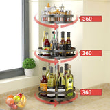 SOGA 2-Pack 3-Tier Steel Black Rotating Kitchen Spice & Seasoning Organizer Shelf