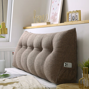 SOGA 2X 120cm Coffee Triangular Wedge Bed Pillow Headboard Backrest Bedside Tatami Cushion Home Decor