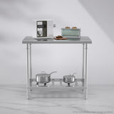 SOGA Commercial Catering Kitchen Stainless Steel Prep Work Bench Table 100*70*85cm