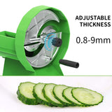 SOGA 2X Commercial Manual Vegetable Fruit Slicer Kitchen Cutter Machine Green