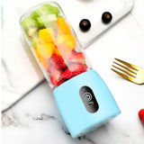 SOGA Portable Mini USB Rechargeable Handheld Juice Extractor Fruit Mixer Juicer Blue