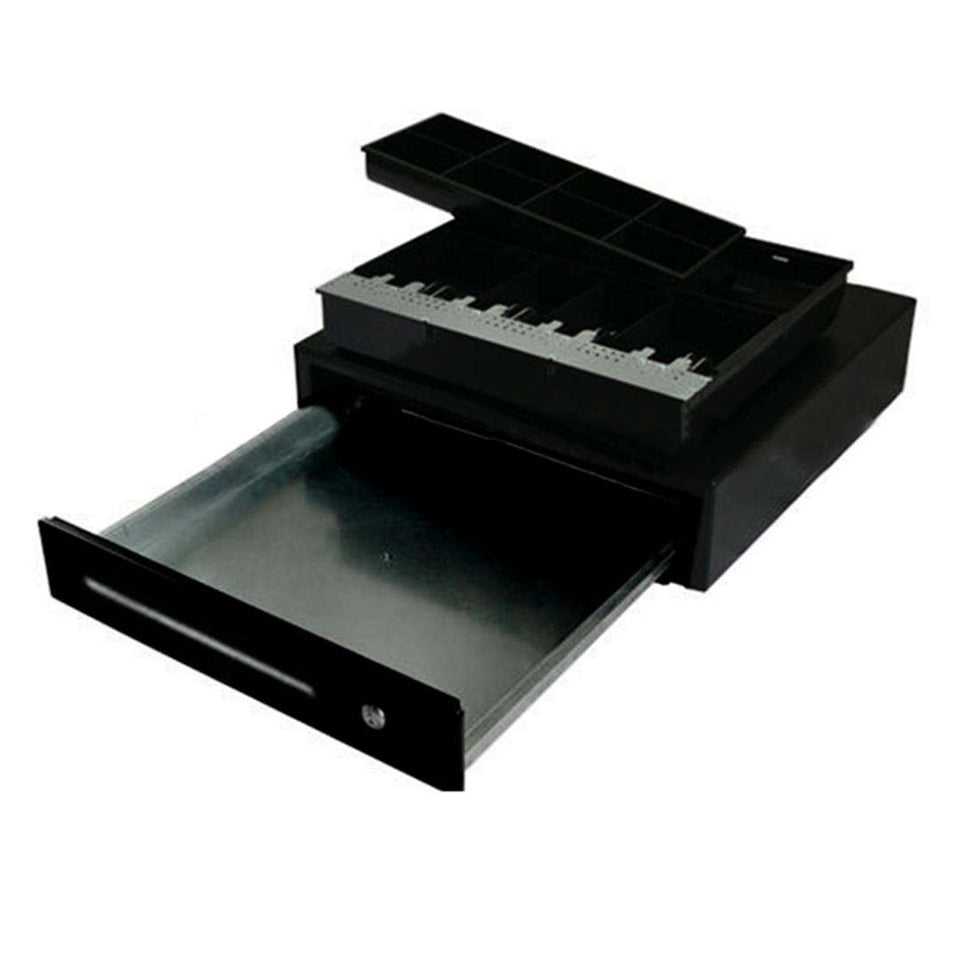 SOGA 2X Black Heavy Duty Cash Drawer Manual 4 Bills 8 Coins Cheque Slot Tray Pos 350