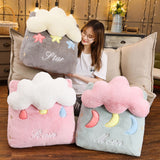 SOGA Pink Cute Rain Cloud Cushion Soft Leaning Lumbar Wedge Pillow Bedside Plush Home Decor