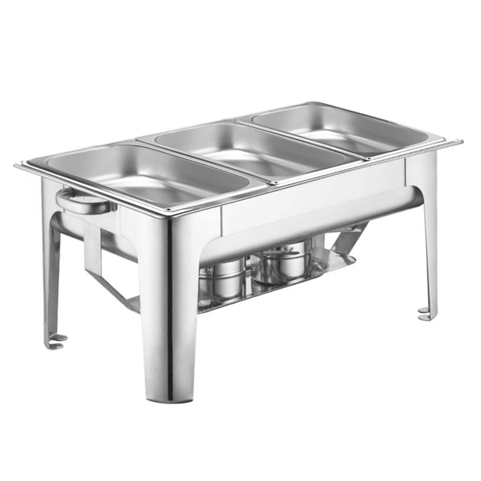 SOGA 9L Stainless Steel 3 Pans Bain-marie Chafing Catering Dish Buffet Food Warmer