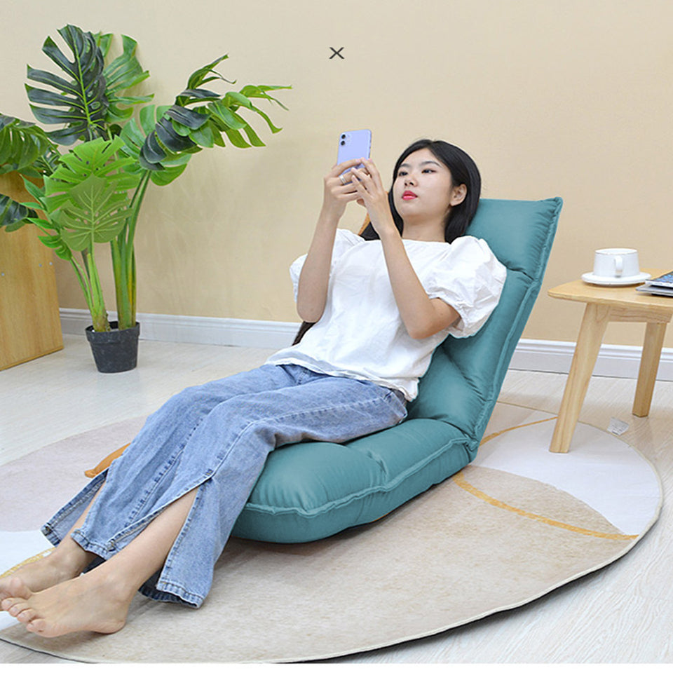 SOGA 4X Green Lounge Recliner Lazy Sofa Bed Tatami Cushion Collapsible Backrest Seat Home Office Decor