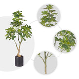 SOGA 120cm Artificial Natural Green Schefflera Dwarf Umbrella Tree Fake Tropical Indoor Plant Home Office Decor