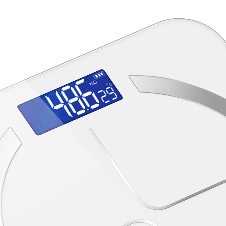 SOGA 180kg Glass LCD Digital Fitness Weight Bathroom Body Electronic Scales White
