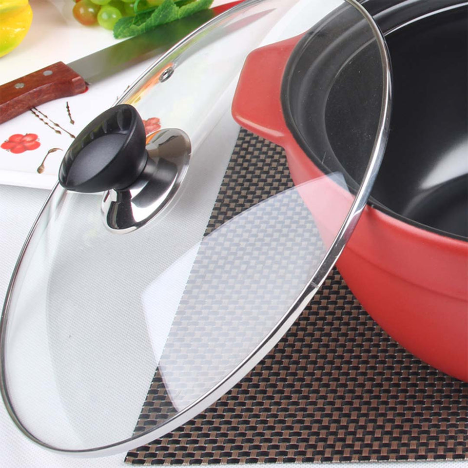 2X 3.5L Ceramic Casserole Stew Cooking Pot with Glass Lid Orange
