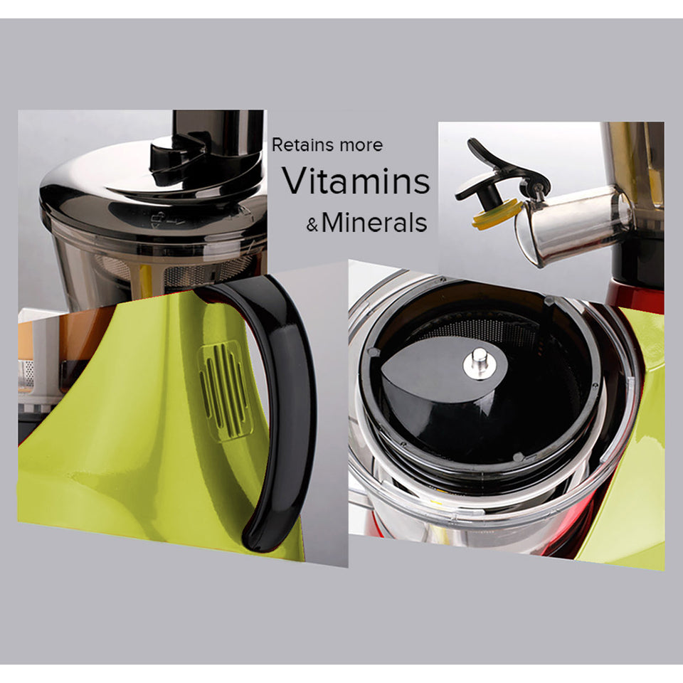 SOGA 2X Slow Juicer Premium Masticating Electric Vegetable Juice Extractor Green