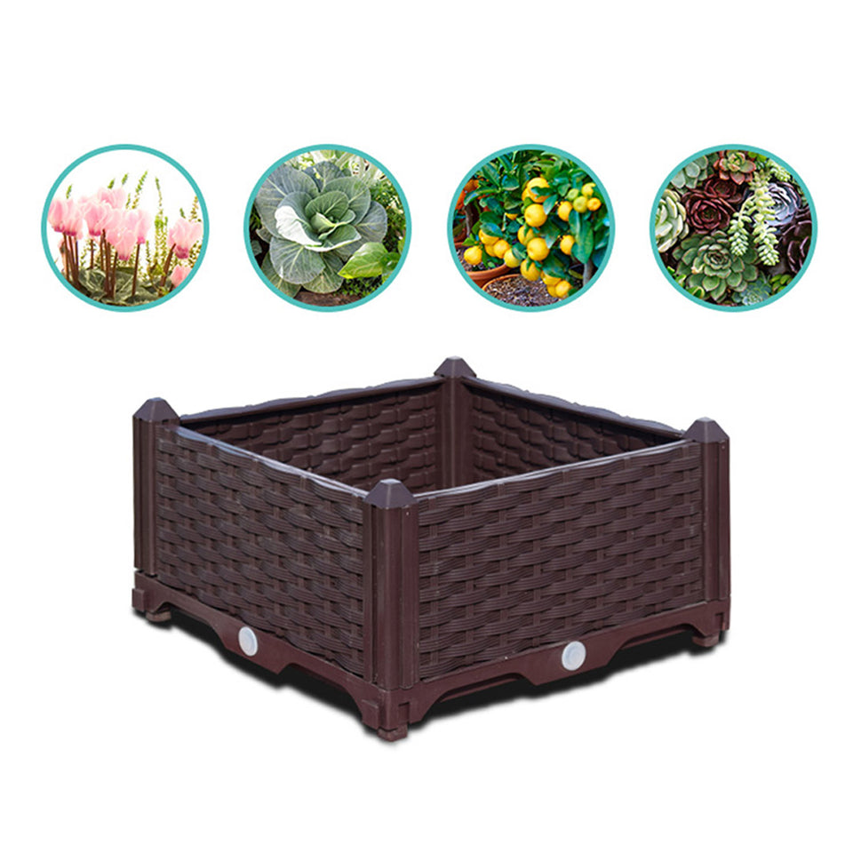 SOGA 120cm Raised Planter Box Vegetable Herb Flower Outdoor Plastic Plants Garden Bed