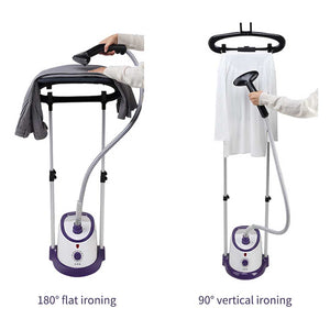 SOGA Garment Steamer Vertical Twin Pole Clothes 1700ml 1800w Steaming Kit Purple