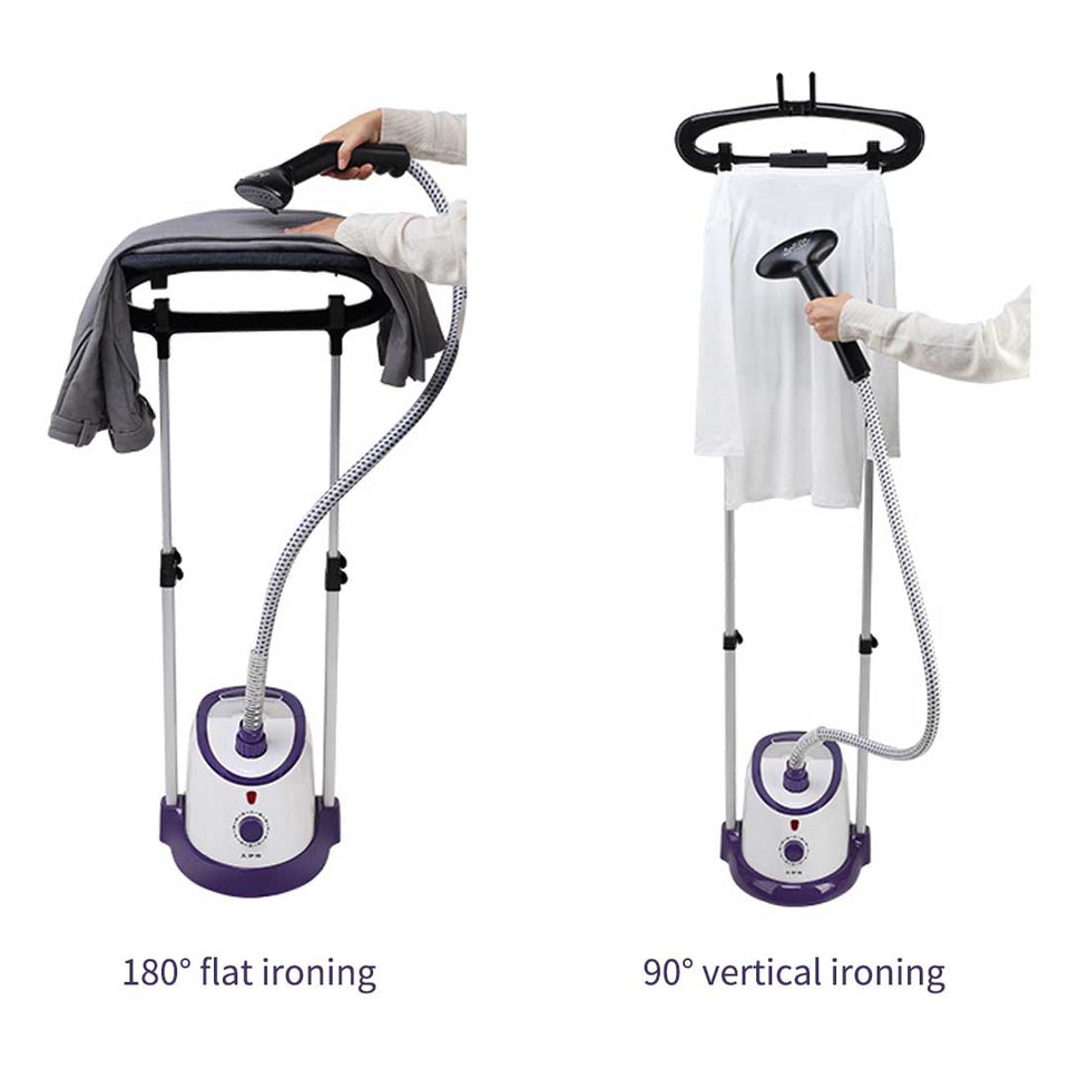 SOGA Garment Steamer Vertical Twin Pole Clothes 1700ml 1800w Steaming Kit Purple