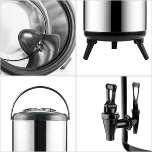 SOGA 2 x 10L Portable Insulated Cold/Heat Coffee Bubble Tea Pot Beer Barrel With Dispenser