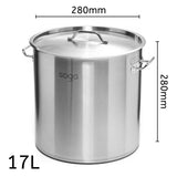 SOGA Dual Burners Cooktop Stove 30cm Cast Iron Skillet and 17L Stainless Steel Stockpot 28cm