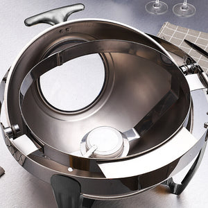 SOGA 6.5L Stainless Steel Round Soup Tureen Bowl Station Roll Top Buffet Chafing Dish Catering Chafer Food Warmer Server