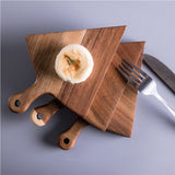 SOGA 6 pcs Brown Round Divisible Wood Pizza Server Food Plate Board Pizza Paddle Cutting Board Home Decor