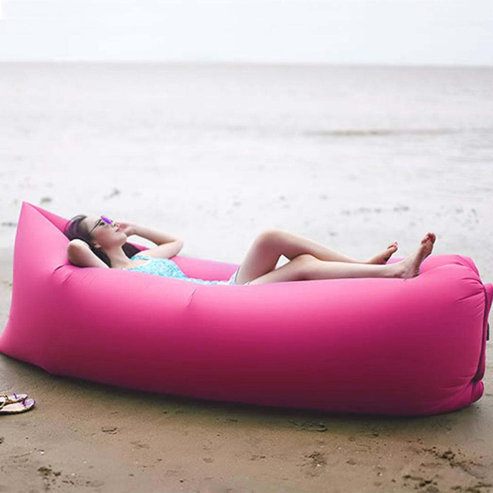 2X Fast Inflatable Sleeping Bag Lazy Air Sofa Pink