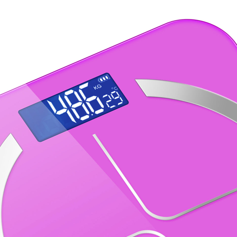 SOGA 180kg Glass LCD Digital Fitness Weight Bathroom Body Electronic Scales Pink