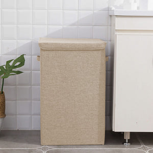 SOGA 2X Beige Large Collapsible Laundry Hamper Storage Box Foldable Canvas Basket Home Organiser Decor