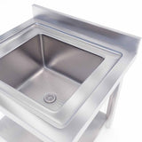 SOGA Commercial Kitchen Sink Work Bench Stainless Steel Food Prep Table 70*70*85cm