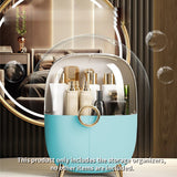 SOGA 2X Blue Transparent Countertop Makeup Organiser Cosmetic Storage Waterproof Dustproof Bathroom Skincare Holder with Lid