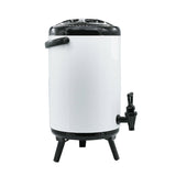 SOGA 2X 14L Stainless Steel Insulated Milk Tea Barrel Hot and Cold Beverage Dispenser Container with Faucet White