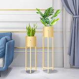 SOGA 75cm Gold Metal Plant Stand with Flower Pot Holder Corner Shelving Rack Indoor Display