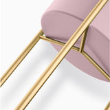 SOGA 2 Layer 60cm Gold Metal Plant Stand with Pink Flower Pot Holder Corner Shelving Rack Indoor Display
