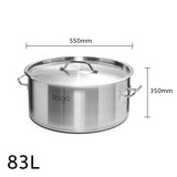 SOGA Stock Pot 83L Top Grade Thick Stainless Steel Stockpot 18/10