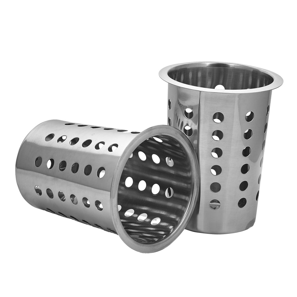 SOGA 2X 18/10 Stainless Steel Commercial Conical Utensils Cutlery Holder with 8 Holes