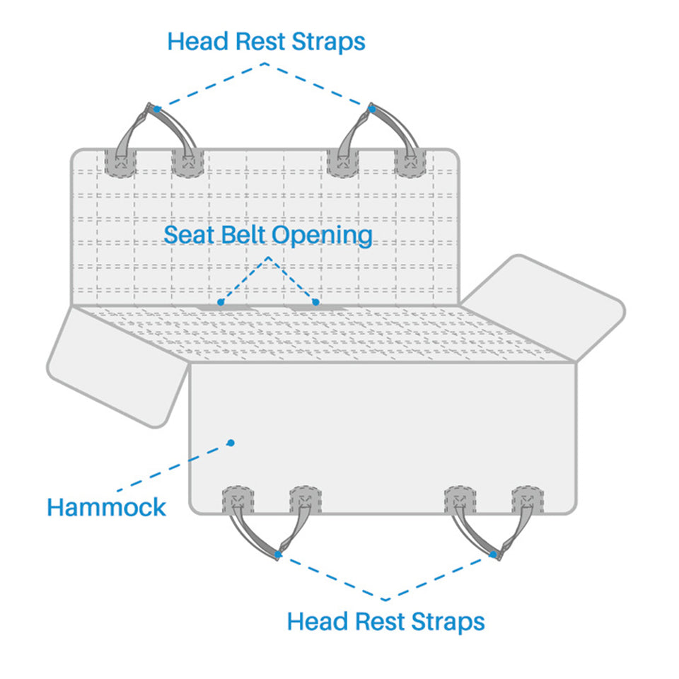 SOGA 2X Luxury Car Trunk Pet Mat Boot Cargo Liner Waterproof Seat Cover Protector Hammock Non-Slip Pet Travel Essentials