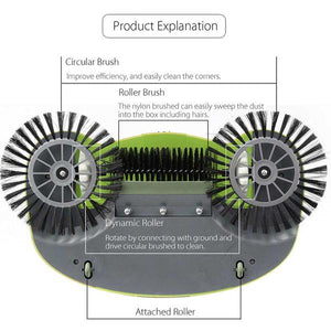 SOGA 2x Hand Push Sweeper Broom Lazy Auto Spin Household Cleaning No Electricity Green