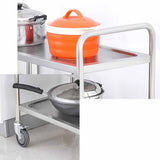 SOGA 4 Tier Stainless Steel Kitchen Dinning Food Cart Trolley Utility Round 48x32x79cm