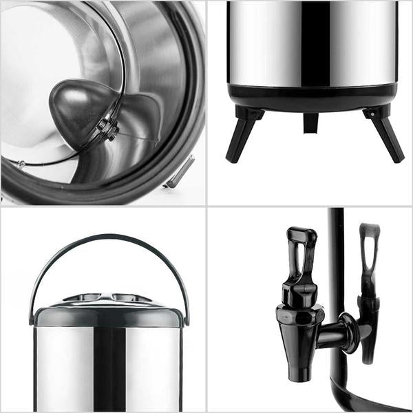 SOGA 6 x 10L Portable Insulated Cold/Heat Coffee Tea Beer Barrel Brew Pot With Dispenser