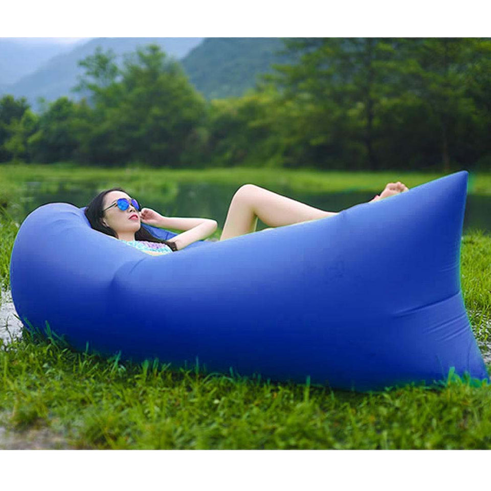 Fast Inflatable Sleeping Bag Lazy Air Sofa Blue