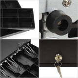SOGA 2X Black Heavy Duty Cash Drawer Manual 4 Bills 8 Coins Cheque Slot Tray Pos 350