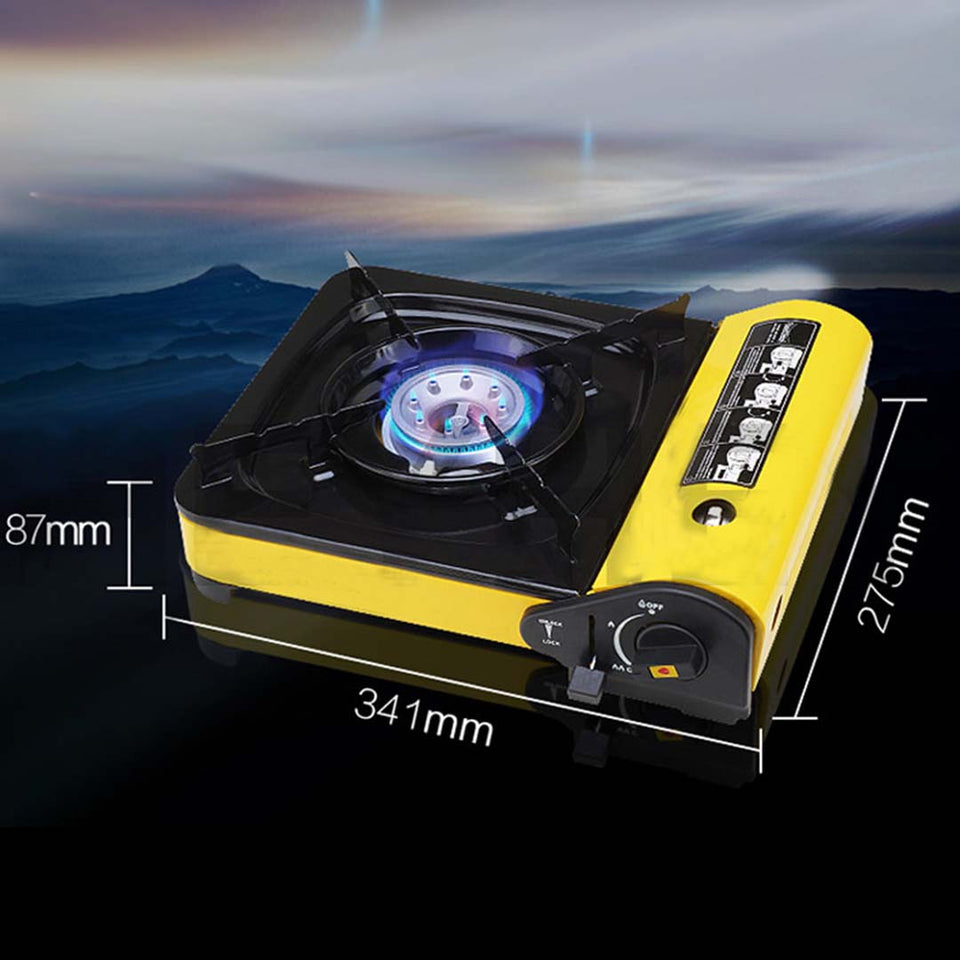 2X Portable Gas Stove Cooker Butane BBQ Camping Party Gas Burner Outdoor Yellow