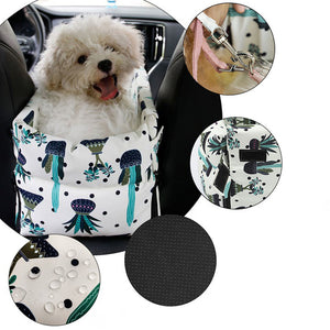 SOGA 2X Car Central Control Nest Pet Safety Travel Bed Dog Kennel Portable Washable Pet Bag White