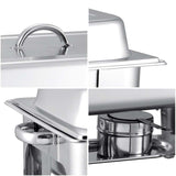 SOGA 4X 9L Stainless Steel 3 Pans Bain-marie Chafing Catering Dish Buffet Food Warmer