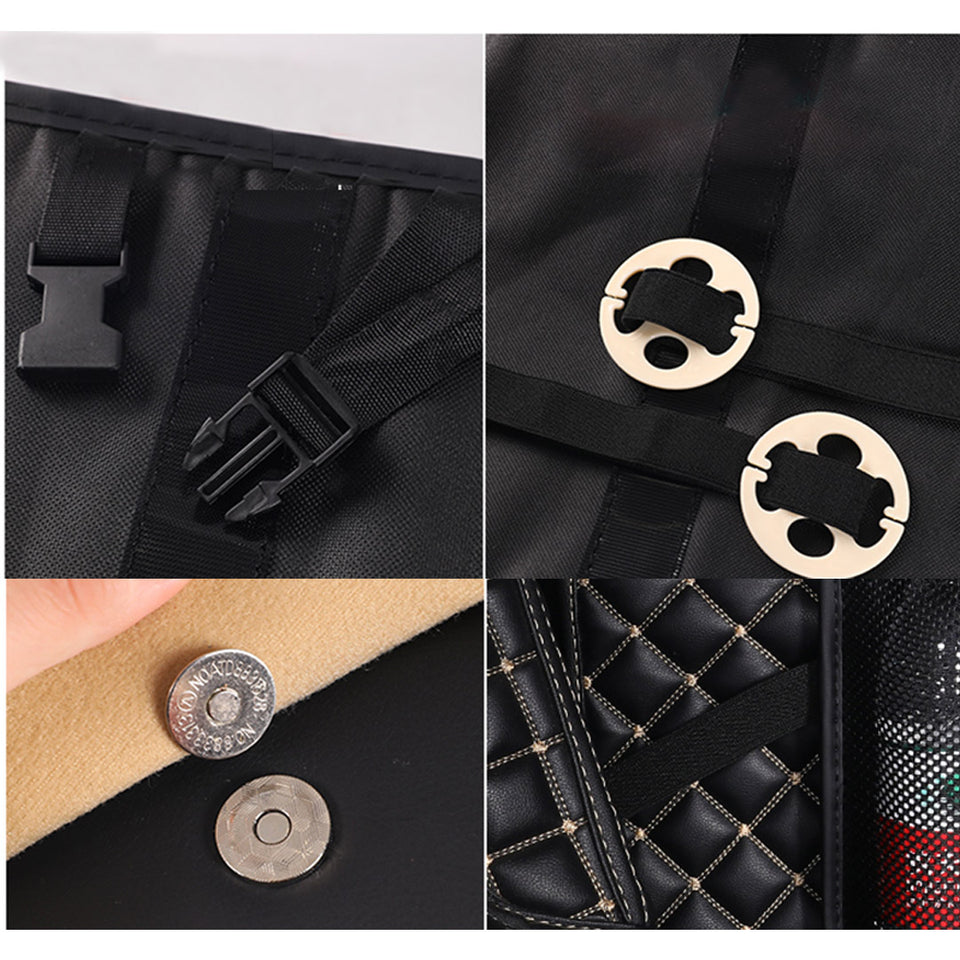 SOGA High Quality Leather Car Rear Back Seat Storage Bag Organizer Interior Accessories Black