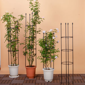 SOGA 2X 133cm 4-Bar Plant Frame Stand Trellis Vegetable Flower Herbs Outdoor Vine Support Garden Rack with Rings