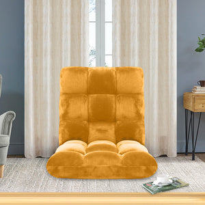 SOGA Floor Recliner Folding Lounge Sofa Futon Couch Folding Chair Cushion Apricot x2