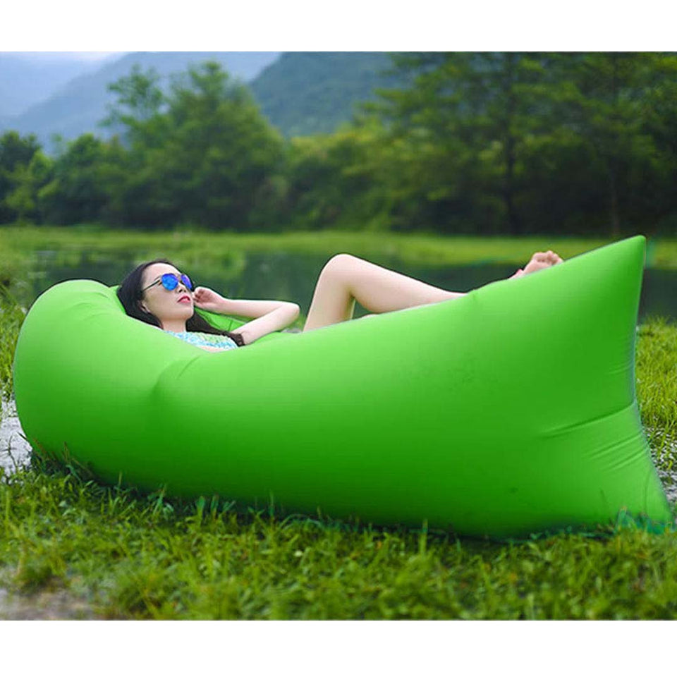 Fast Inflatable Sleeping Bag Lazy Air Sofa Green