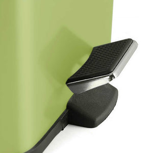 SOGA 2X Foot Pedal Stainless Steel Rubbish Recycling Garbage Waste Trash Bin Square 6L Green