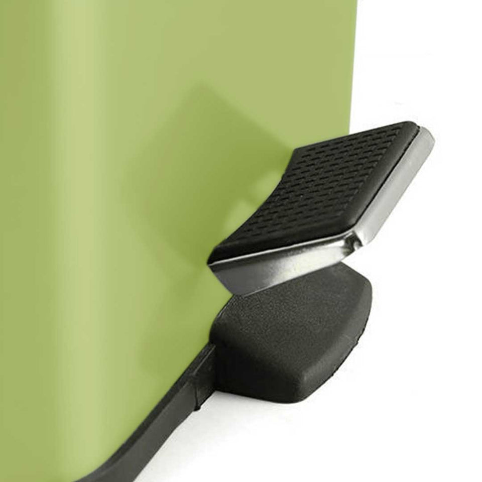 SOGA 2X Foot Pedal Stainless Steel Rubbish Recycling Garbage Waste Trash Bin Square 6L Green